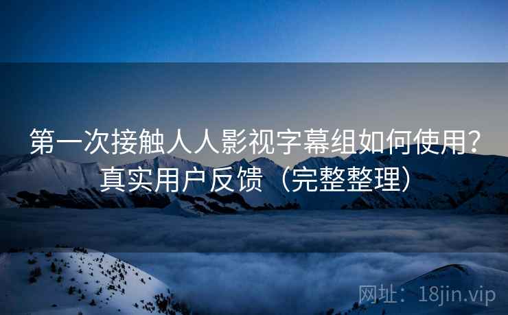 第一次接触人人影视字幕组如何使用？真实用户反馈（完整整理）