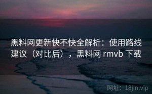 黑料网更新快不快全解析：使用路线建议（对比后），黑料网 rmvb 下载