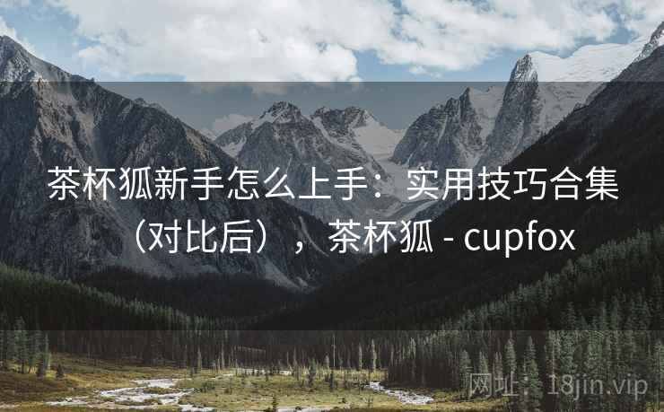 茶杯狐新手怎么上手:实用技巧合集(对比后),茶杯狐 - cupfox 茶杯狐新手怎么上手:实用技巧合集(对比后),茶杯狐 - cupfox