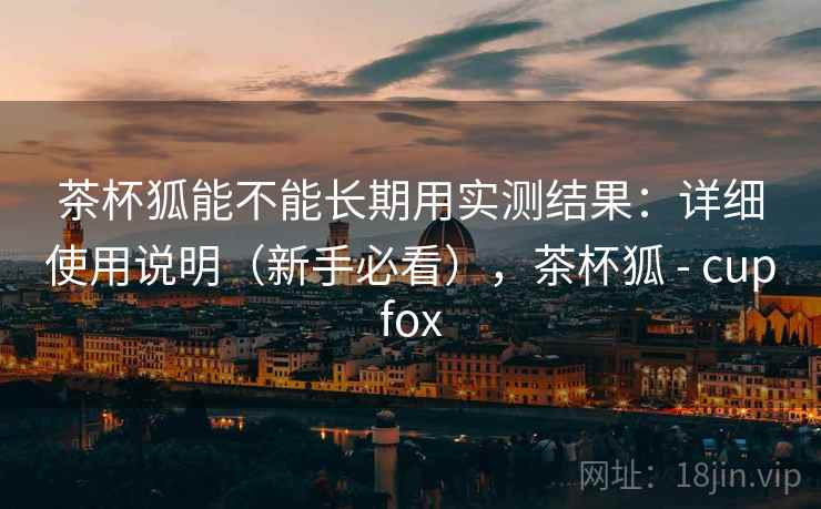 茶杯狐能不能长期用实测结果：详细使用说明（新手必看），茶杯狐 - cupfox