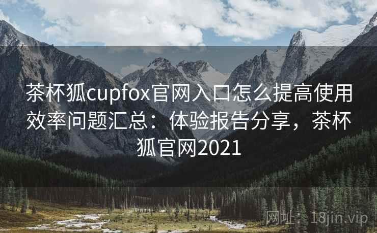 茶杯狐cupfox官网入口怎么提高使用效率问题汇总：体验报告分享，茶杯狐官网2021